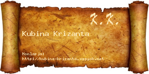 Kubina Krizanta névjegykártya